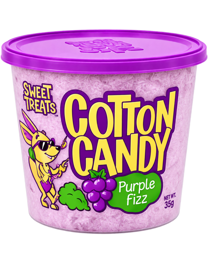Sweet Treats Purple Fizz cotton candy, 35 g cup